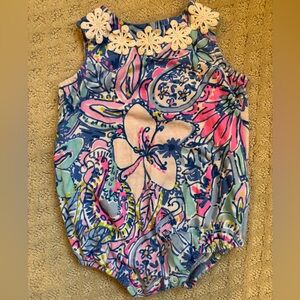 Lilly Pulitzer Blue and Pink Floral Romper